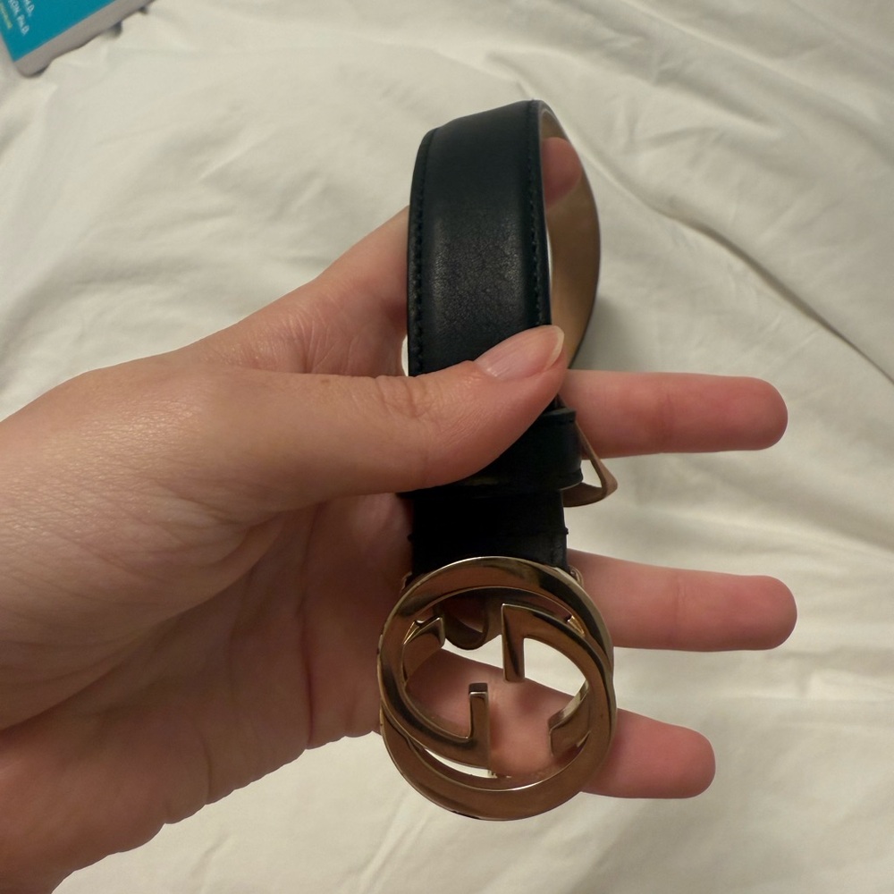 Gucci Black and Gold Women's Belt